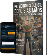 O livro Operador de Precisão e o aplicativo lado a lado